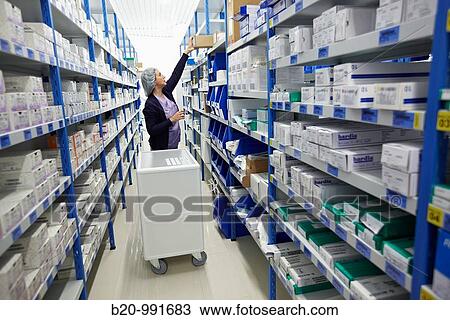 Stock Image - Fungible medical material and medicines storage, surgical block. Hospital Policlinica Gipuzkoa, San Sebastian, Donostia, Euskadi, Spain. Fotosearch
