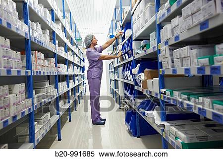 Stock Photography - Fungible medical material and medicines storage, surgical block. Hospital Policlinica Gipuzkoa, San Sebastian, Donostia, Euskadi, Spain. Fotosearch