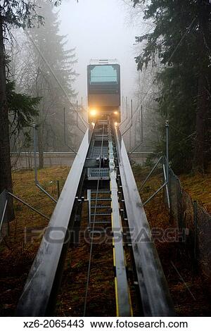 Funicular in Koli National Park, North Karelia, Finland, Europe. View Large Photo Image Stock Image - Funicular in Koli National Park, North Karelia, Finland, Europe.. Fotosearch