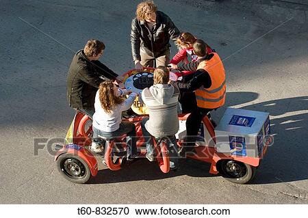 Funny bicycle for 7 people View Large Photo Image Stock Image - Funny bicycle for 7 people. Fotosearch