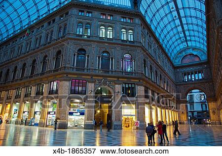 Galleria Umberto I 1900 shopping arcade central Naples city La Campania region southern Italy Europe View Large Photo Image Stock Photo - Galleria Umberto I 1900 shopping arcade central Naples city La Campania region southern Italy Europe. Fotosearch