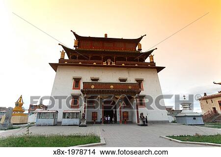 Picture - Gandan Khiid Monastery, Ulaanbaatar, Mongolia.. Fotosearch