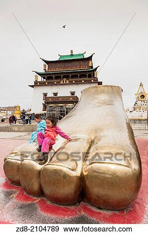 Stock Photo - gandantegchenling monastery in ulan bator.. Fotosearch