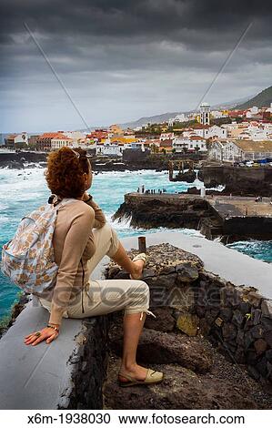 Garachico and viewpoint. Tenerife, Canary Islands, Atlantic Ocean, Spain. View Large Photo Image Stock Image - Garachico and viewpoint. Tenerife, Canary Islands, Atlantic Ocean, Spain.. Fotosearch