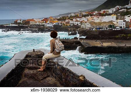 Garachico and viewpoint. Tenerife, Canary Islands, Atlantic Ocean, Spain. View Large Photo Image Stock Photo - Garachico and viewpoint. Tenerife, Canary Islands, Atlantic Ocean, Spain.. Fotosearch
