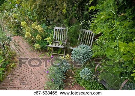 Garden Border Sitting Area View Large Photo Image Stock Photography - Garden Border Sitting Area. Fotosearch
