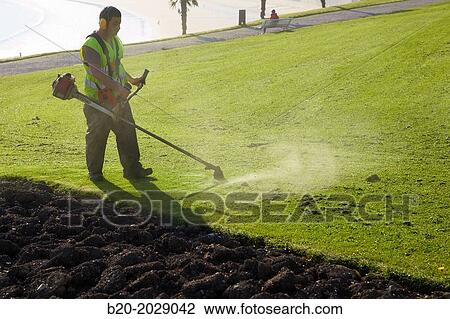 Gardener mowing the lawn. Miramar Palace. Donostia. San Sebastian. Gipuzkoa. Basque Country. Spain. View Large Photo Image Stock Image - Gardener mowing the lawn. Miramar Palace. Donostia. San Sebastian. Gipuzkoa. Basque Country. Spain.. Fotosearch