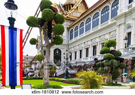 Gardeners Phra Thinang Chakri Maha Prasat buildings Grand Palace Bangkok, Thailand View Large Photo Image Stock Image - Gardeners Phra Thinang Chakri Maha Prasat buildings Grand Palace Bangkok, Thailand. Fotosearch
