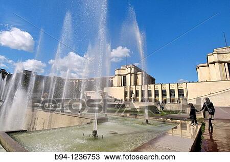 Gardens of the Trocadero: Chaillot Palace and Warsaw Fountain by Roger-Henri Expert, Paris, France View Large Photo Image Stock Image - Gardens of the Trocadero: Chaillot Palace and Warsaw Fountain by Roger-Henri Expert, Paris, France. Fotosearch