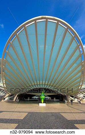 Gare do Oriente railway station designed by Santiago Calatrava, Parque das Na??es (location for the Expo 98), Lisbon, Portugal View Large Photo Image Picture - Gare do Oriente railway station designed by Santiago Calatrava, Parque das Na??es (location for the Expo 98), Lisbon, Portugal. Fotosearch