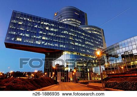 Stock Photography - Gas Natural building, by Enric Miralles and Benedetta Tagliablue Barcelona. Fotosearch