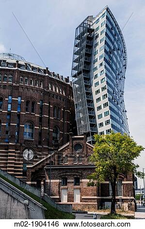 Gasometer City in the Simmering district, Vienna, Austria, Europe View Large Photo Image Stock Photograph - Gasometer City in the Simmering district, Vienna, Austria, Europe. Fotosearch