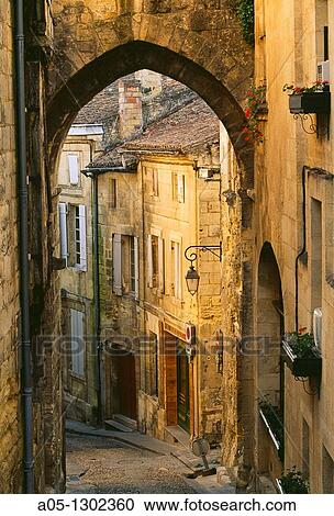 Gate and street of the chain St Emilion Dordogne Valley. Bordeaux, Aquitaine, France. View Large Photo Image Stock Image - Gate and street of the chain St Emilion Dordogne Valley. Bordeaux, Aquitaine, France.. Fotosearch