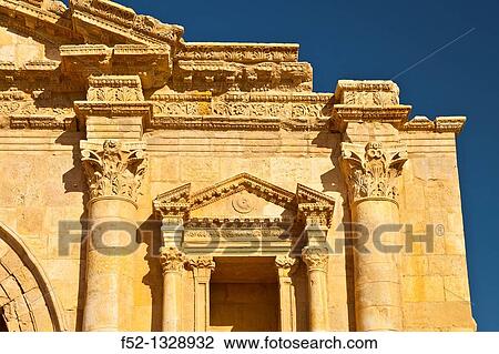 Gate of Adriano, Greco-Roman City of Jerash, Jordan, Middle East. View Large Photo Image Stock Image - Gate of Adriano, Greco-Roman City of Jerash, Jordan, Middle East.. Fotosearch