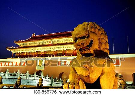 Stock Photograph - Gate of Heavenly Peace, Forbbiden City, Tiananmen Square, Beijing, China. Fotosearch