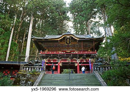 Gates at Futarasan Srine in Nikko, Japan. View Large Photo Image Stock Photograph - Gates at Futarasan Srine in Nikko, Japan.. Fotosearch
