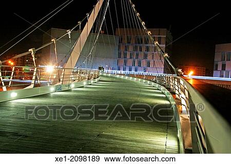 Stock Photo - Gateway at night, Delicias railway station, Zaragoza, Spain. Fotosearch