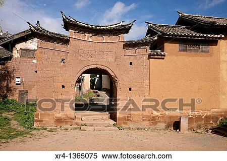 Stock Photography - Gateway, Shaxi, Jianchuan County, Yunnan, China. Fotosearch