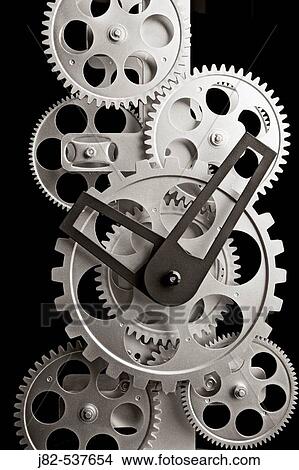 Picture - Gear clock close up. Fotosearch