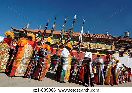 Gelug (Yellow Hat sect) ceremony, Gerdeng Tibetan Monastery in Aba, Sichuan, China View Large Photo Image Stock Photograph - Gelug (Yellow Hat sect) ceremony, Gerdeng Tibetan Monastery in Aba, Sichuan, China. Fotosearch