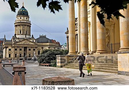 Gendarmenmarkt To the right Franz Dom and to the left Deutscher Dom Berlin Germany View Large Photo Image Stock Photo - Gendarmenmarkt To the right Franz Dom and to the left Deutscher Dom Berlin Germany. Fotosearch