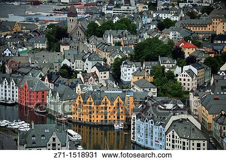 General aerial view of Alesund, Norway View Large Photo Image Stock Image - General aerial view of Alesund, Norway. Fotosearch