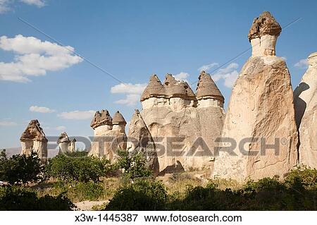 Stock Photo - geological formations, area of zelve, landscape, cappadocia, anatolia, turkey, asia. Fotosearch