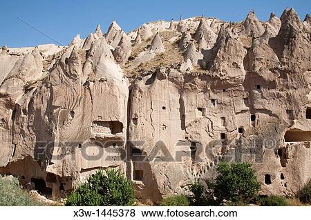 Stock Photo - geological formations, zelve open-air museum, cappadocia, anatolia, turkey, asia. Fotosearch