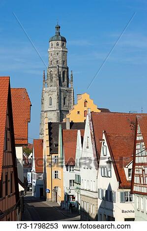 Stock Image - Georgs Church? Daniel?, Noerdlingen, Bavaria, Germany. Fotosearch