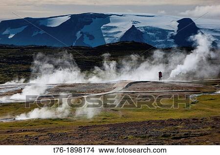 Picture - Geothermal steam vents at Hveravellir on the Kjolur Highland route in Iceland. Fotosearch