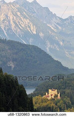 Germany, Bavaria, Schwangau, castle of Hohenschwangau was the property of King Maximilian II of Bavaria in 1832, this house was the summer residence of the royal family, Louis II of Bavaria spent his childhood View Large Photo Image Stock Image - Germany, Bavaria, Schwangau, castle of Hohenschwangau was the property of King Maximilian II of Bavaria in 1832, this house was the summer residence of the royal family, Louis II of Bavaria spent his childhood. Fotosearch