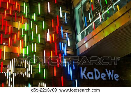 Germany, Berlin, Charlottenburg, KaDeWe Department Store, neon sign. View Large Photo Image Stock Photo - Germany, Berlin, Charlottenburg, KaDeWe Department Store, neon sign.. Fotosearch