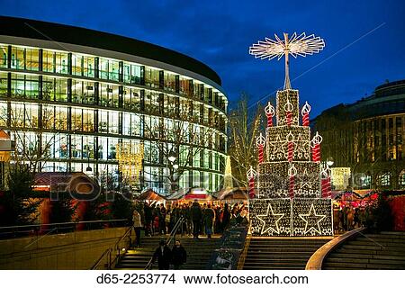 Germany, Berlin, Charlottenburg, Kurfurstendam, Europa Center, City Christmas market, dusk. View Large Photo Image Picture - Germany, Berlin, Charlottenburg, Kurfurstendam, Europa Center, City Christmas market, dusk.. Fotosearch