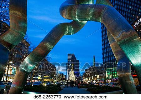 Germany, Berlin, Charlottenburg, Kurfurstendam, Berlin sculpture by Brigitta and Martin Matschinsky with Kaiser Wilhelm Memorial Church in the background, dusk. View Large Photo Image Stock Image - Germany, Berlin, Charlottenburg, Kurfurstendam, Berlin sculpture by Brigitta and Martin Matschinsky with Kaiser Wilhelm Memorial Church in the background, dusk.. Fotosearch