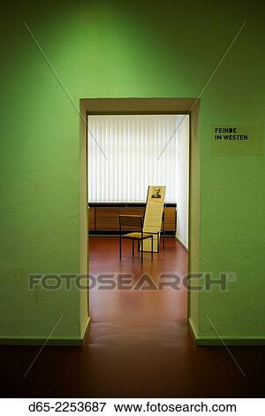 Stock Photo - Germany, Berlin, Friendrichshain, Stasi Museum, DDR-era secret police museum in former secret police headquarters, exhibit of secret police victims.. Fotosearch