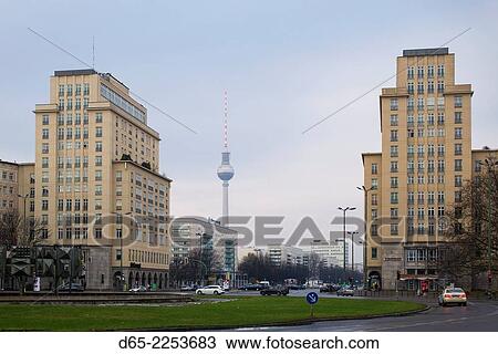 Stock Image - Germany, Berlin, Friendrichshain, buildings of Frankfurter Tor and Frankfurter Alle.. Fotosearch