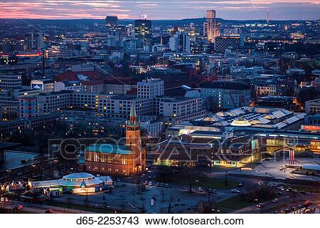 Germany, Berlin, Mitte, Panorama Punkt-Potsdamer Platz, elevated view towards the Matthauskirche church, dusk. View Large Photo Image Stock Image - Germany, Berlin, Mitte, Panorama Punkt-Potsdamer Platz, elevated view towards the Matthauskirche church, dusk.. Fotosearch