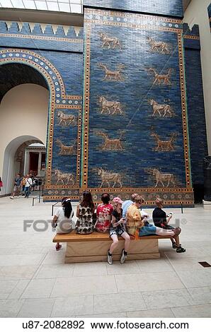 Stock Image - Germany, Berlin, Pergamon Museum, Ishtar Gate of the Ancient City of Babylon.. Fotosearch