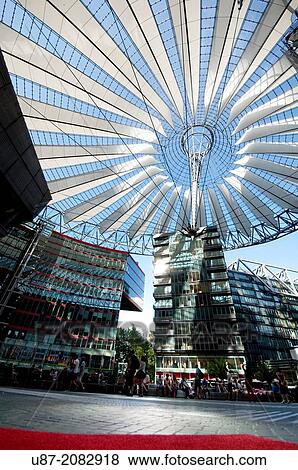 Germany, Berlin, Potsdamer Platz, Sony Center. View Large Photo Image Stock Photo - Germany, Berlin, Potsdamer Platz, Sony Center.. Fotosearch