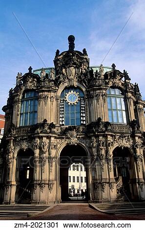GERMANY, DRESDEN, ZWINGER, BAROQUE ARCHITECTURE, DETAIL. View Large Photo Image Stock Image - GERMANY, DRESDEN, ZWINGER, BAROQUE ARCHITECTURE, DETAIL.. Fotosearch