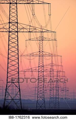 Germany, Energy, power line, higt-tension View Large Photo Image Stock Photograph - Germany, Energy, power line, higt-tension. Fotosearch