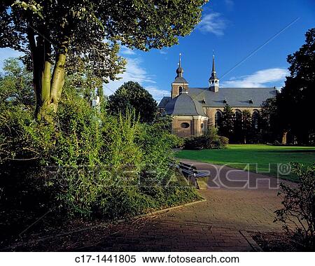 Germany. Kamp-Lintfort, Lower Rhine, Regionalverband Ruhr, Rhineland, North Rhine-Westphalia, NRW, Kamp Monastery, former Cistercian monastery and Carmelite monastery, abbey church, parish church, baroque, evening mood View Large Photo Image Stock Photography - Germany. Kamp-Lintfort, Lower Rhine, Regionalverband Ruhr, Rhineland, North Rhine-Westphalia, NRW, Kamp Monastery, former Cistercian monastery and Carmelite monastery, abbey church, parish church, baroque, evening mood. Fotosearch