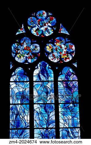 Picture - GERMANY, MAINZ, ST. STEPHEN'S CHURCH, MARC CHAGALL WINDOWS.. Fotosearch