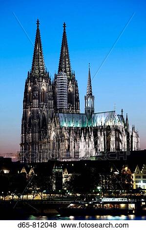 Germany, Nordrhein-Westfalen, Cologne, Cologne Cathedral, dusk View Large Photo Image Stock Photo - Germany, Nordrhein-Westfalen, Cologne, Cologne Cathedral, dusk. Fotosearch