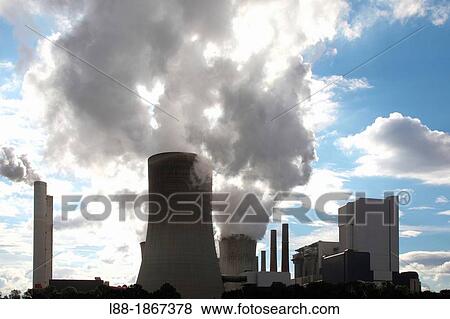 Germany, Power plant, Niederaussen, View Large Photo Image Stock Photo - Germany, Power plant, Niederaussen,. Fotosearch
