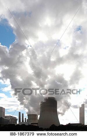Stock Photo - Germany, Power plant, Niederaussen,. Fotosearch