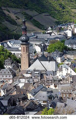 Germany, Rheinland-Pfaltz, Mosel River Valley, Cochem, town from. Reichsburg castle View Large Photo Image Picture - Germany, Rheinland-Pfaltz, Mosel River Valley, Cochem, town from. Reichsburg castle. Fotosearch