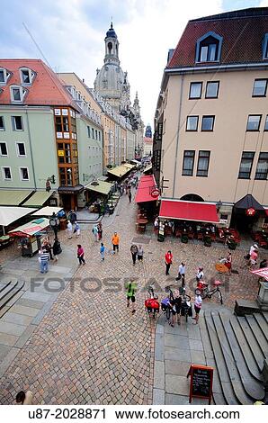 Germany, Saxony, Dresden, Muenzgasse Street with Restaurants View Large Photo Image Stock Image - Germany, Saxony, Dresden, Muenzgasse Street with Restaurants. Fotosearch
