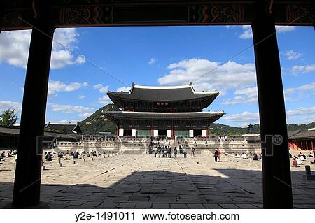 Geunjeongjeon, main palace pavillion, Gyeongbokgung Palace, Palace of Shining Happiness, Seoul, South Korea, Asia View Large Photo Image Stock Image - Geunjeongjeon, main palace pavillion, Gyeongbokgung Palace, Palace of Shining Happiness, Seoul, South Korea, Asia. Fotosearch