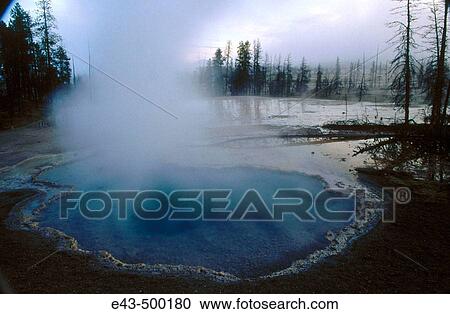 Stock Image - Geyser in summer. Fotosearch